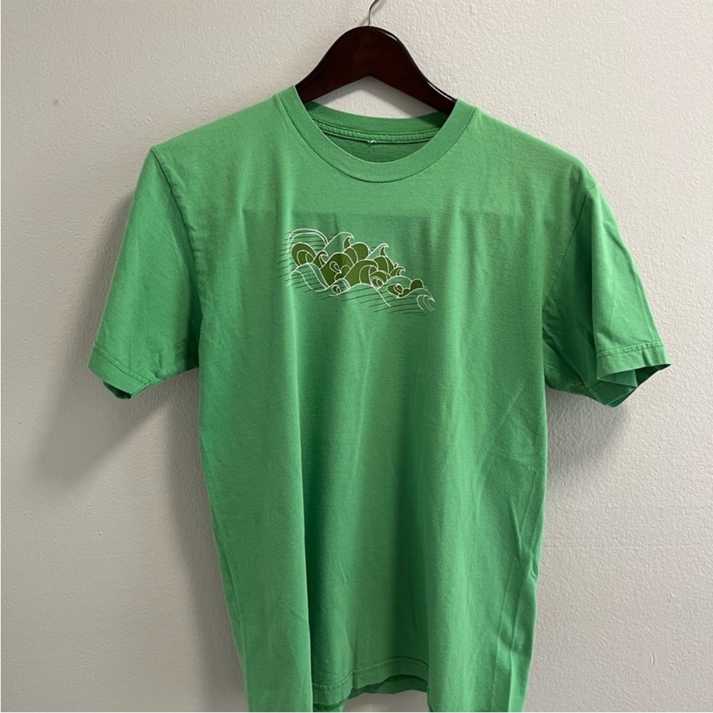 Mollusk Green Waves Tee Size Medium